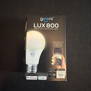 Geeni - LUX 800 60W Equivalent White Smart LED Bulb 800 Lumens New Open Box-J